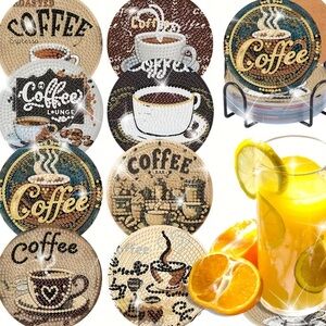 Diamond Art Coaster Set - Coffee Cups